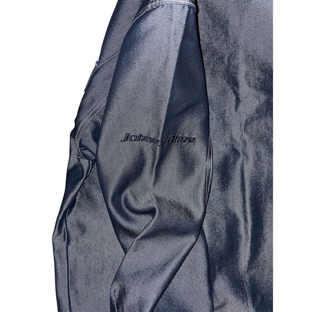 JOHNNY BLAZE Denim Jean Jacket L Men's Heavy Thick Jean Vintage Blue Method Man - Picture 11 of 11